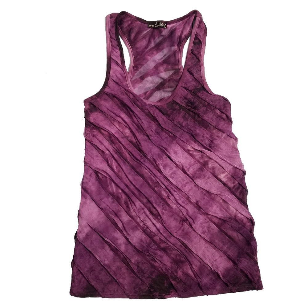 Purple Chiffon Layered Tank Top